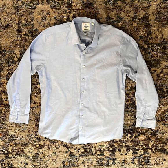 Ben Sherman Mens Blue Button Down Tailored Skinny Fit 17 1/2 34-35 - Picture 1 of 4